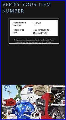 Tua Tagovailoa Miami Dolphins Authentic Signed Autographed 8×10 Photo HGA COA