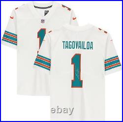 Tua Tagovailoa Miami Dolphins Autographed White Throwback Nike Limited Jersey