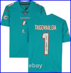 Tua Tagovailoa Miami Dolphins Signed Aqua Limited Jersey withUce! Insc