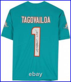 Tua Tagovailoa Miami Dolphins Signed Aqua Limited Jersey withUce! Insc