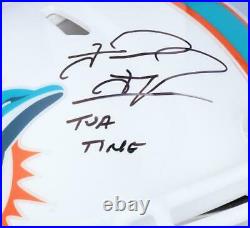 Tua Tagovailoa Miami Dolphins Signed Authentic Helmet with Tua Time! Insc