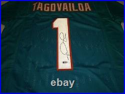 Tua Tagovailoa Signed Miami Dolphins Custom Jersey withBeckett COA