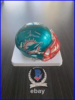 Tyreek Hill Signed Miami Dolphins Mini Helmet Beckett COA