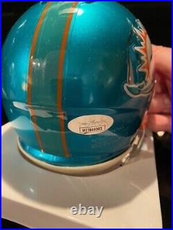ZACH THOMAS Autographed Flash Miami Dolphins Mini Helmet JSA COA Auto HOF