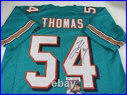 Zach Thomas Miami Dolphins Signed Autograph Authentic Style Custom Jersey JSA