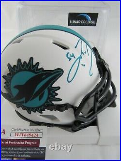 Zach Thomas Miami Dolphins Signed Autograph Lunar Eclipse Mini Helmet JSA