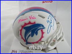 Zach Thomas Miami Dolphins Signed Autograph Miami Vice Mini Helmet JSA