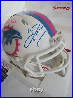 Zach Thomas Miami Dolphins Signed Autograph Miami Vice Mini Helmet JSA