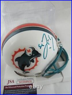Zach Thomas Miami Dolphins Signed Autograph Mini Helmet JSA