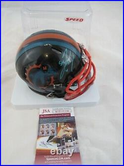 Zach Thomas Miami Dolphins Signed Autograph Mini Helmet JSA Custom Black