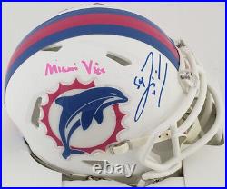 Zach Thomas Signed Dolphins Speed Mini Helmet (JSA COA) Inscribed Miami Vice